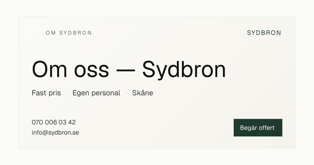 Om oss — Sydbron